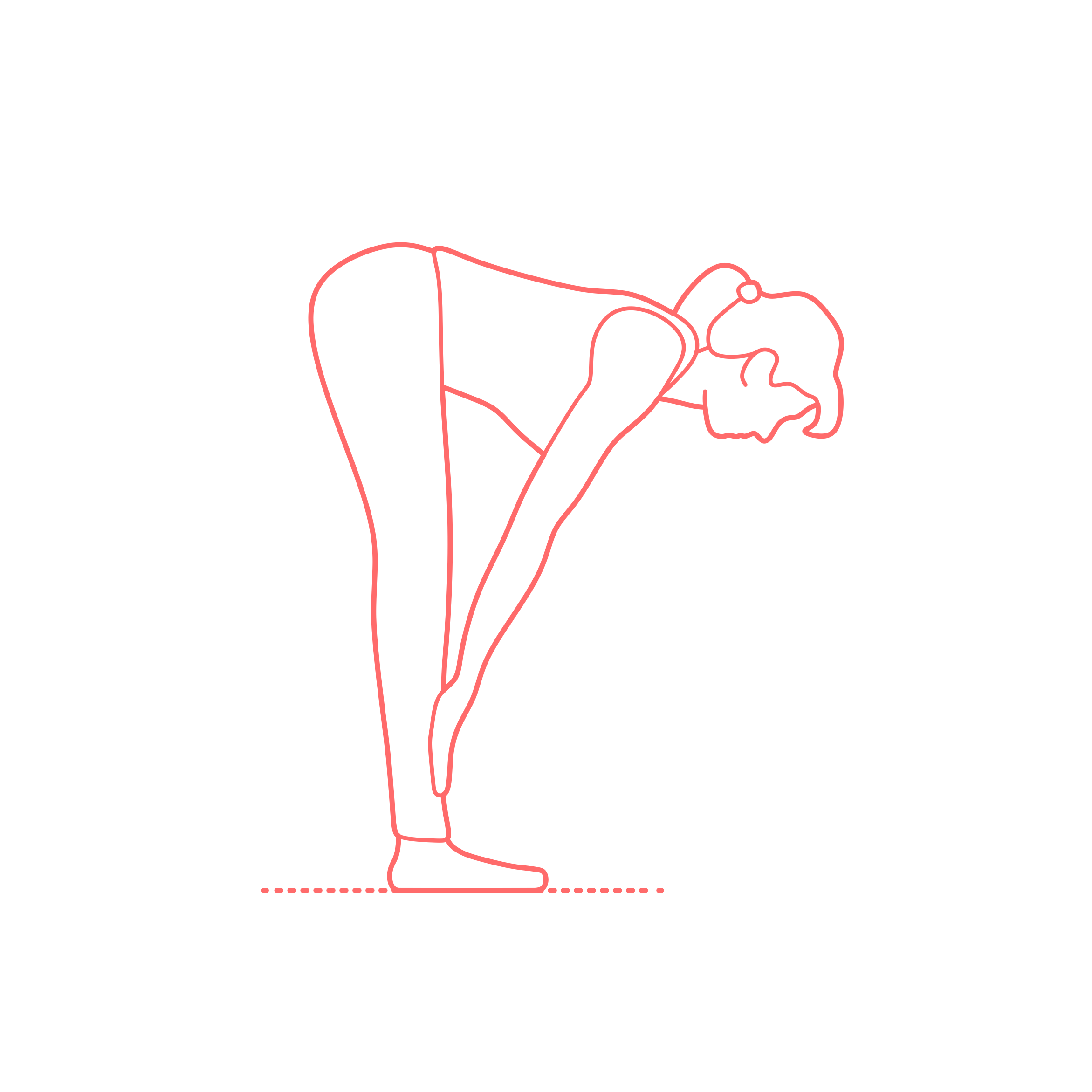 Humans Yoga Poses Standing Half Forward Bend Pose Contour Svg Vector Free Vectors